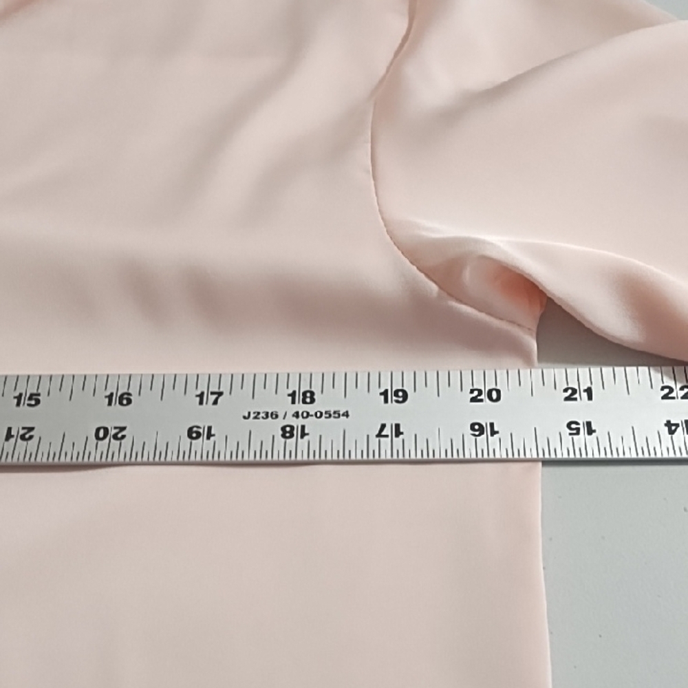 Pastel Pink Satin Stretch Blouse Quiet Luxury - Picture 4 of 11